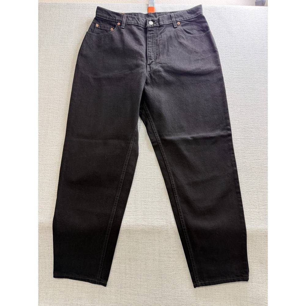 Vintage Levis 550 Jeans Womens 16 Black Denim Cotton Relaxed Fit Tapered Leg